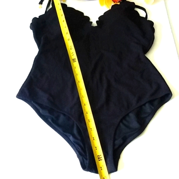 Jessica Simpson Black Scalloped One-Piece Swimsuit - Picture 11 of 13